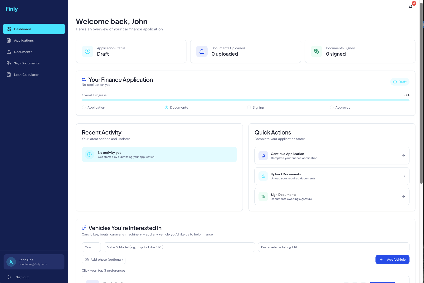Track your application